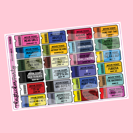 2024 Movies Planner Stickers