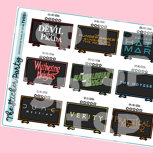 Most Anticipated MOVIES of 2026 Planner Stickers