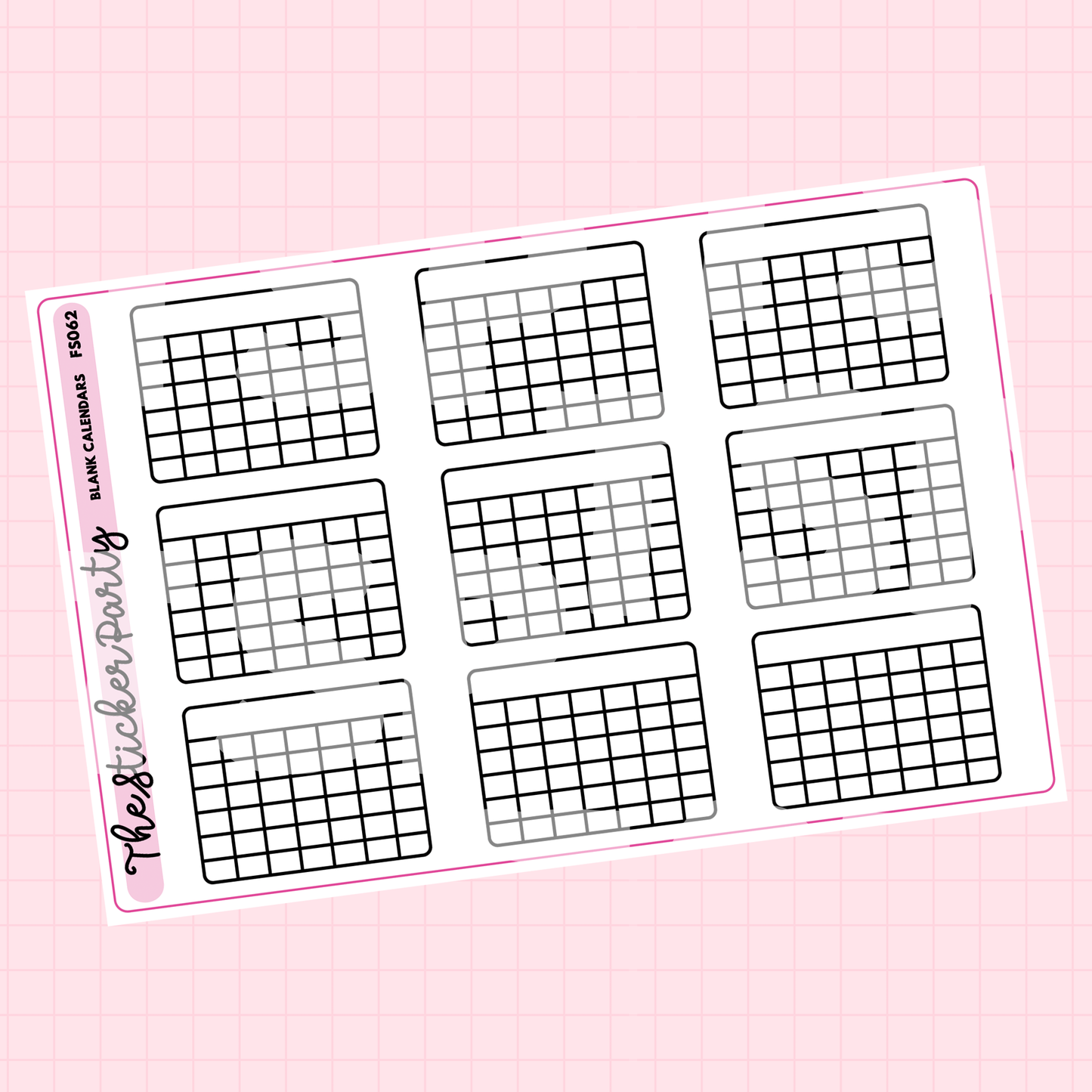 Blank Calendar Planner Stickers