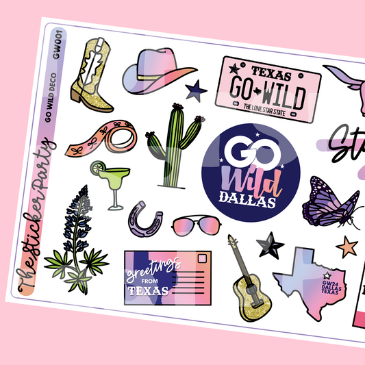 GO Wild 2024 DECO Sticker Sheet | GO Wild 2024 Dallas GW 2024