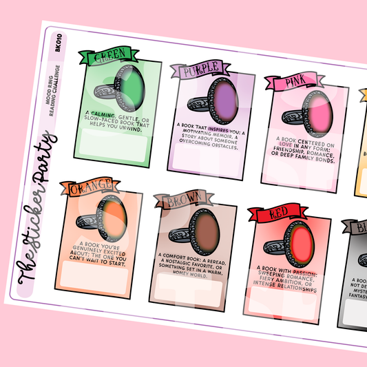 Mood Ring Reading Challenge Planner Stickers