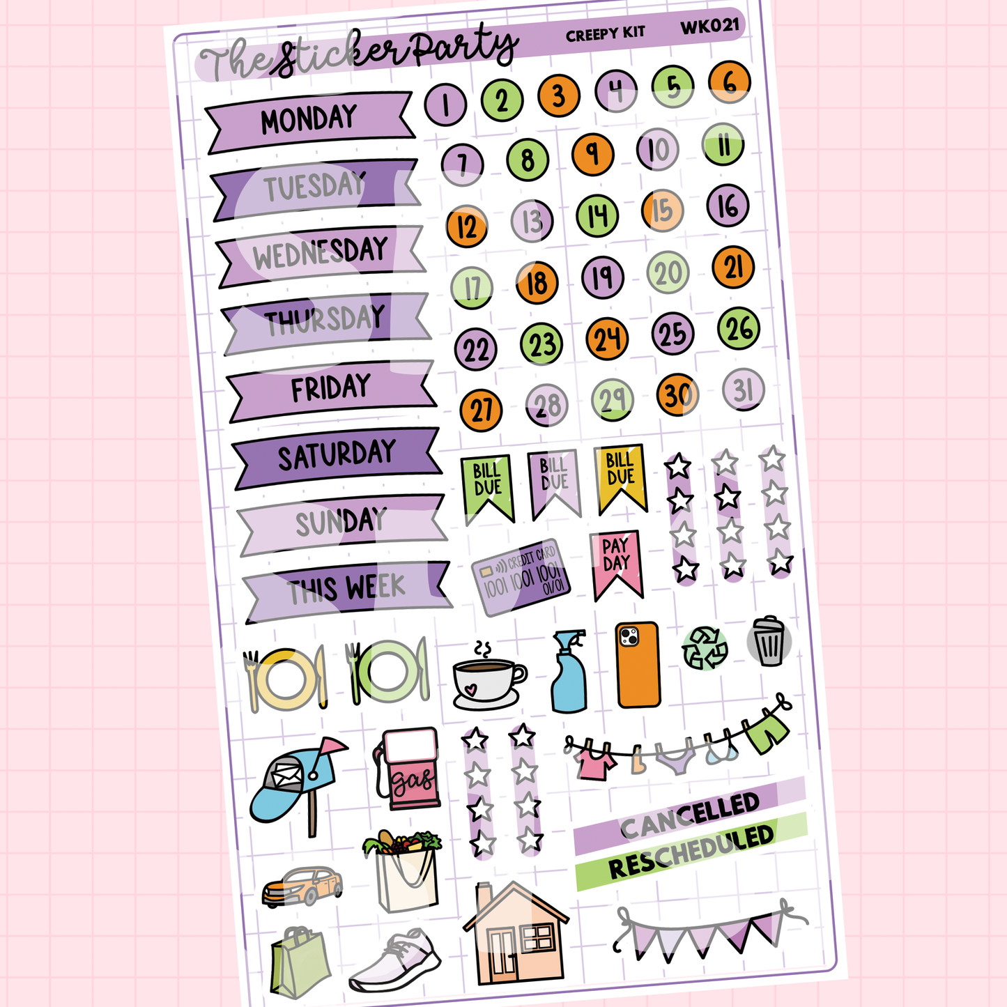Creepy Cute Halloween Weekly Sticker Kit