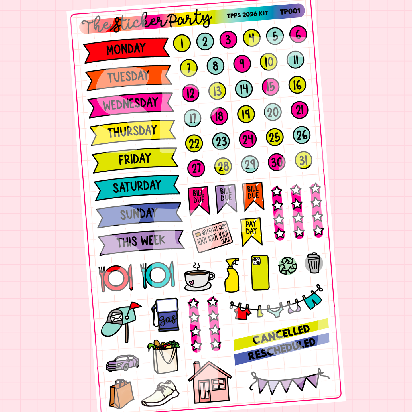 TPPS 2026 Weekly Sticker Kit | The Planner Party Summit