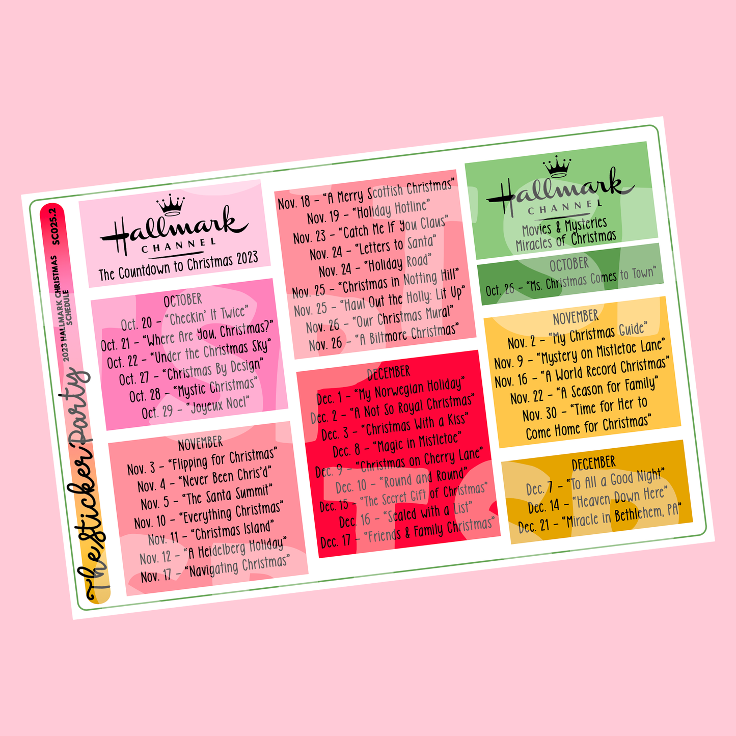 2023 H*llmark Christmas Movies Planner Stickers