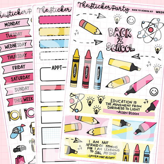 Back To School Weekly Sticker Kit