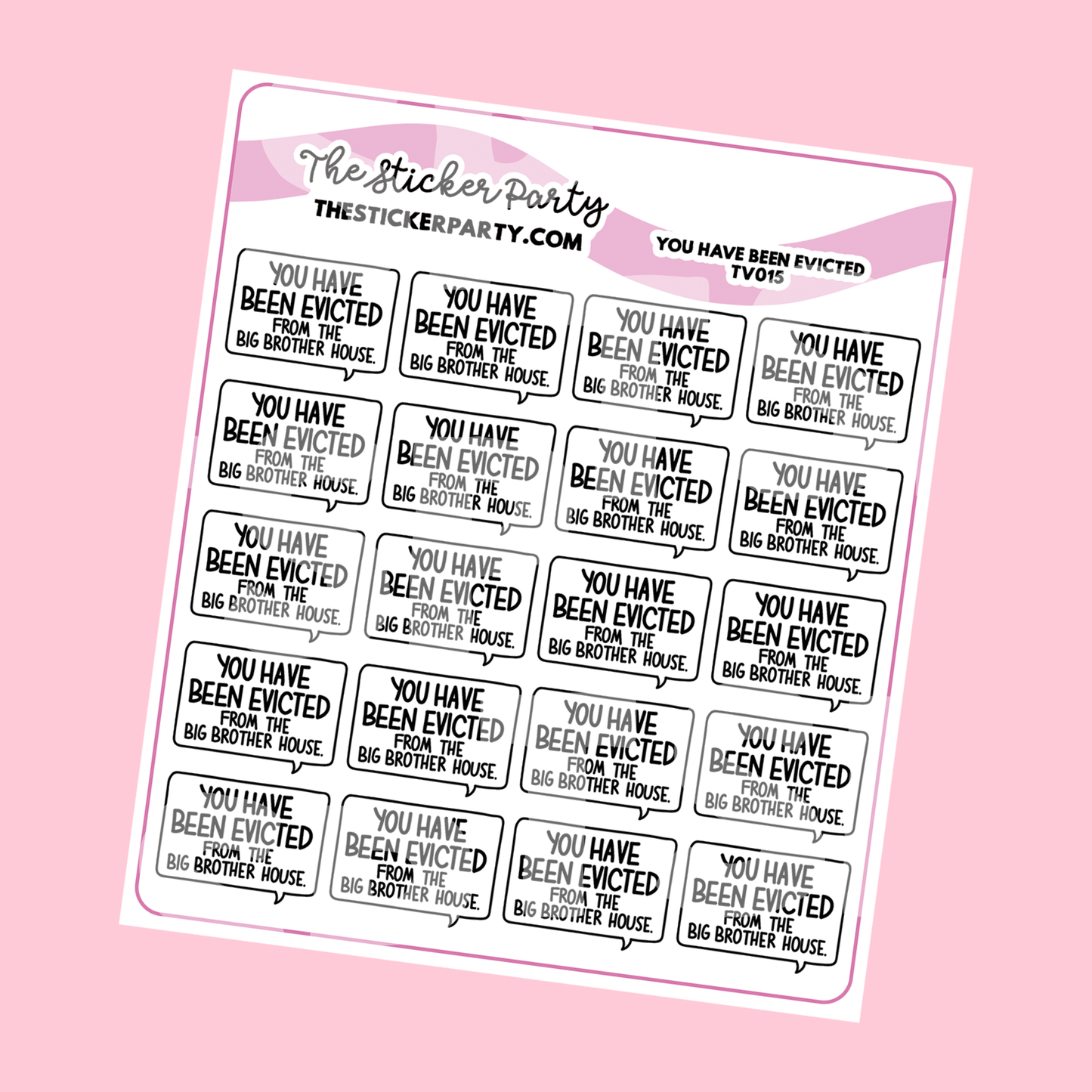 Big Brother Eviction Planner Stickers