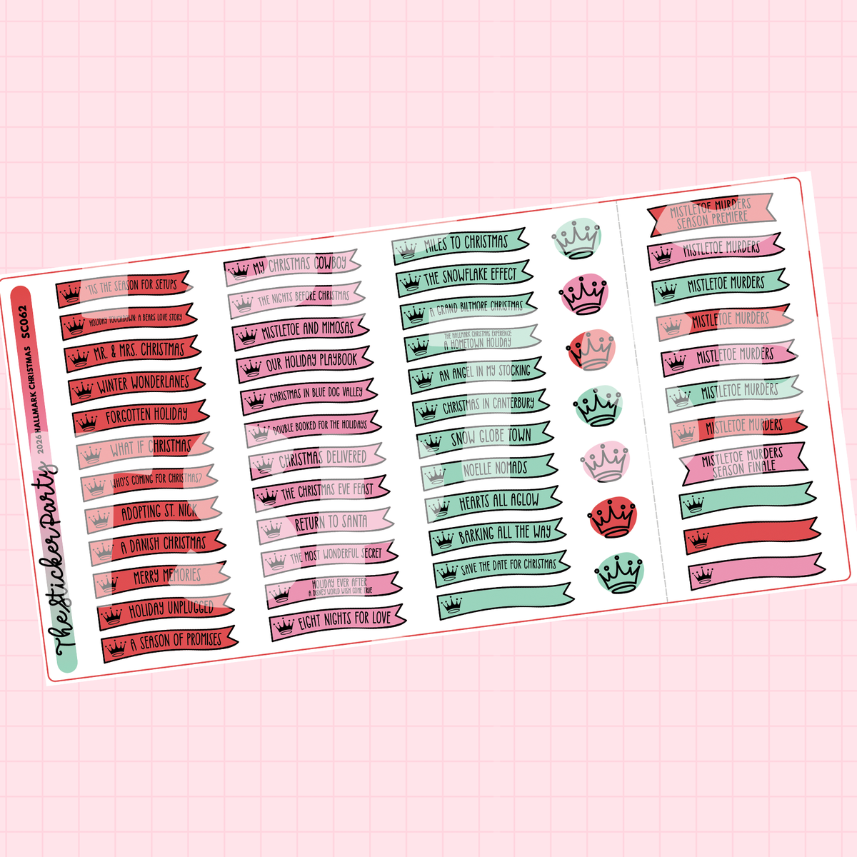 2026 H*llmark Christmas Movies FLAGS Planner Stickers