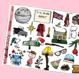 Christmas Movie Doodles Planner Stickers