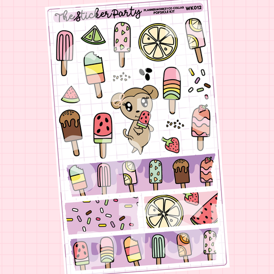 Popsicles Weekly Sticker Kit | Plannermonkeyco Collab