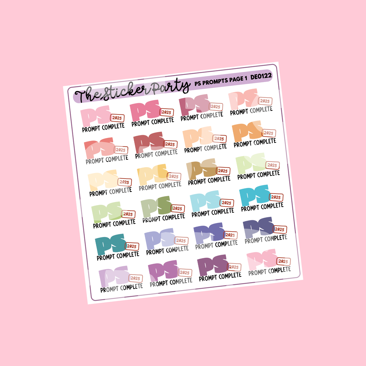 Prompts Complete Planner Stickers 2025 Pop Sugar Reading Challenge Pla