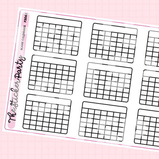 Blank Calendar Planner Stickers