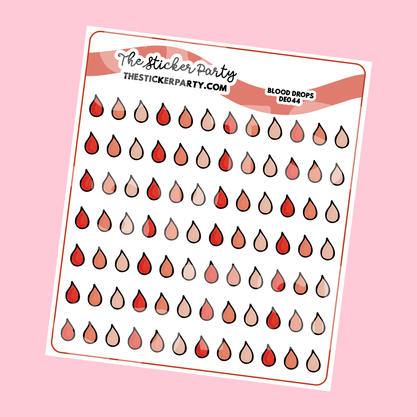 Blood drop/Period Planner Stickers