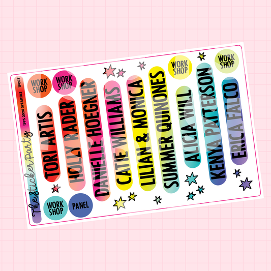 TPPS 2026 SPEAKERS Sticker Sheet | The Planner Party Summit