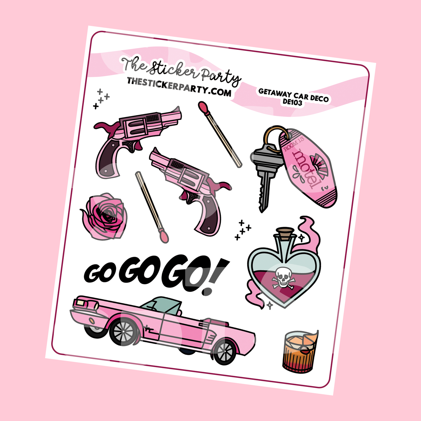 Getaway Car Deco Planner Stickers