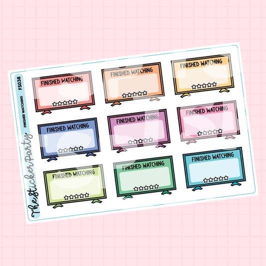 Finished Watching Planner Stickers | TV Show Tracker & Rating Stickers for Planners