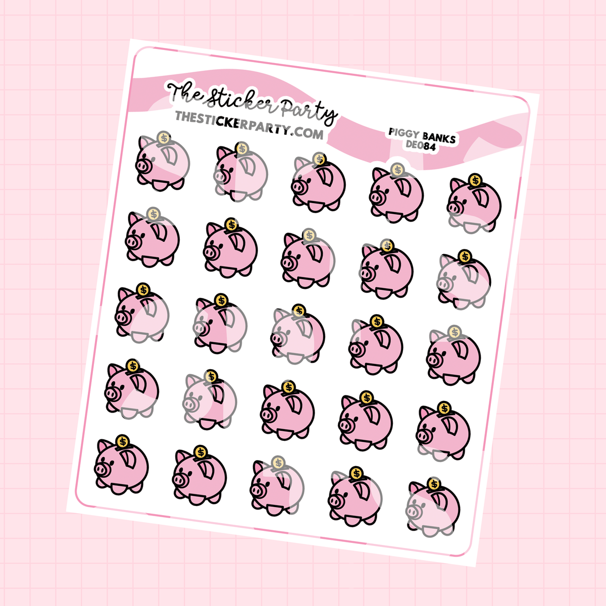 Piggy Bank Planner Stickers for Budgeting, Savings, Finances