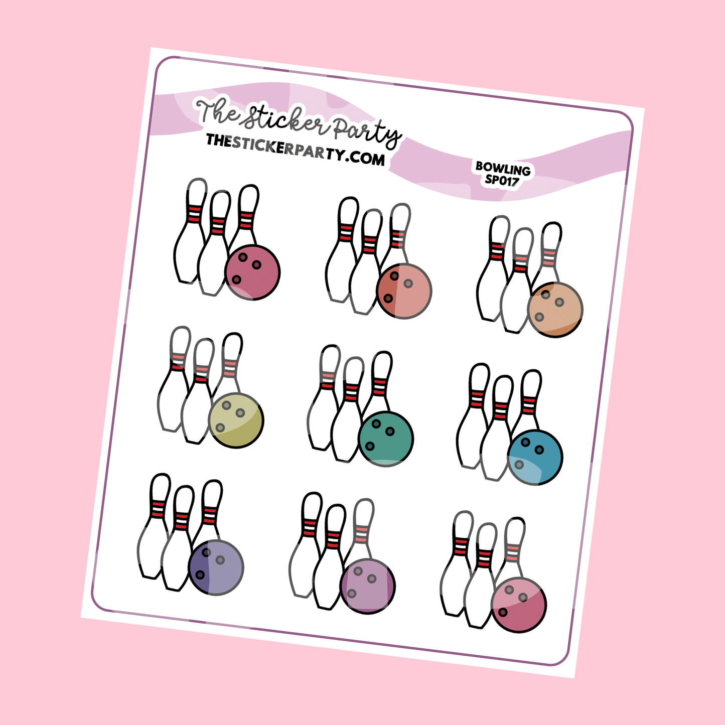 Bowling Planner Stickers