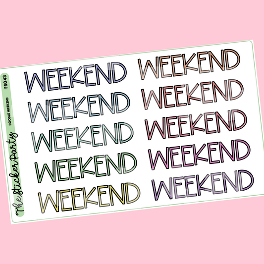 Doodle Weekend Planner Stickers