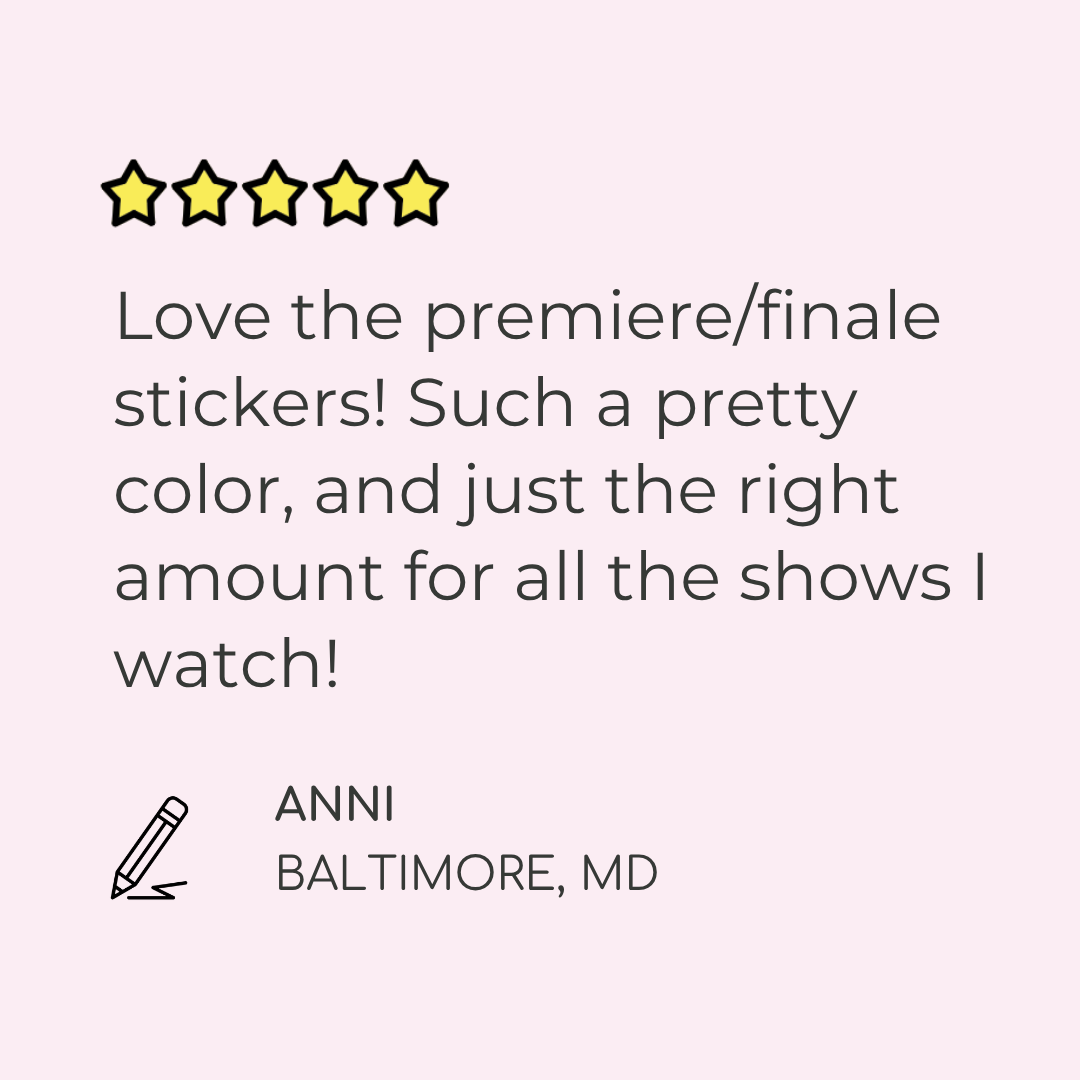 Premiere & Finale TV Show Planner Stickers
