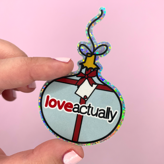 Love Actually Movie Glitter Die Cut Sticker