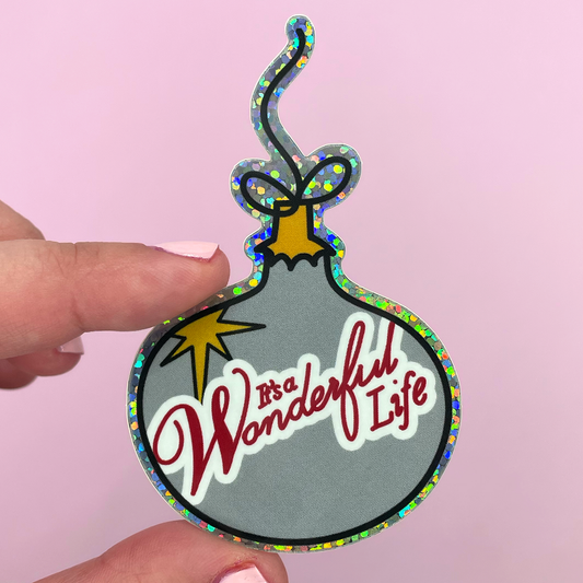 It's A Wonderful Life Movie Glitter Die Cut Sticker
