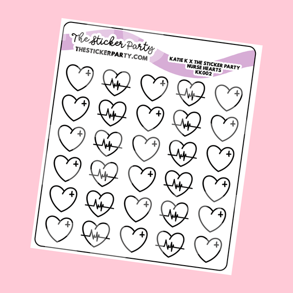 Katie K Plans Collab NEUTRAL HEART Planner Stickers