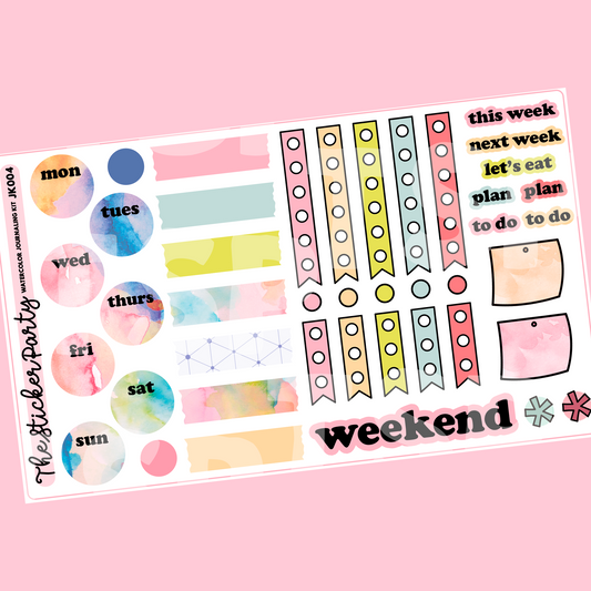 Watercolour Journaling Sticker Kit