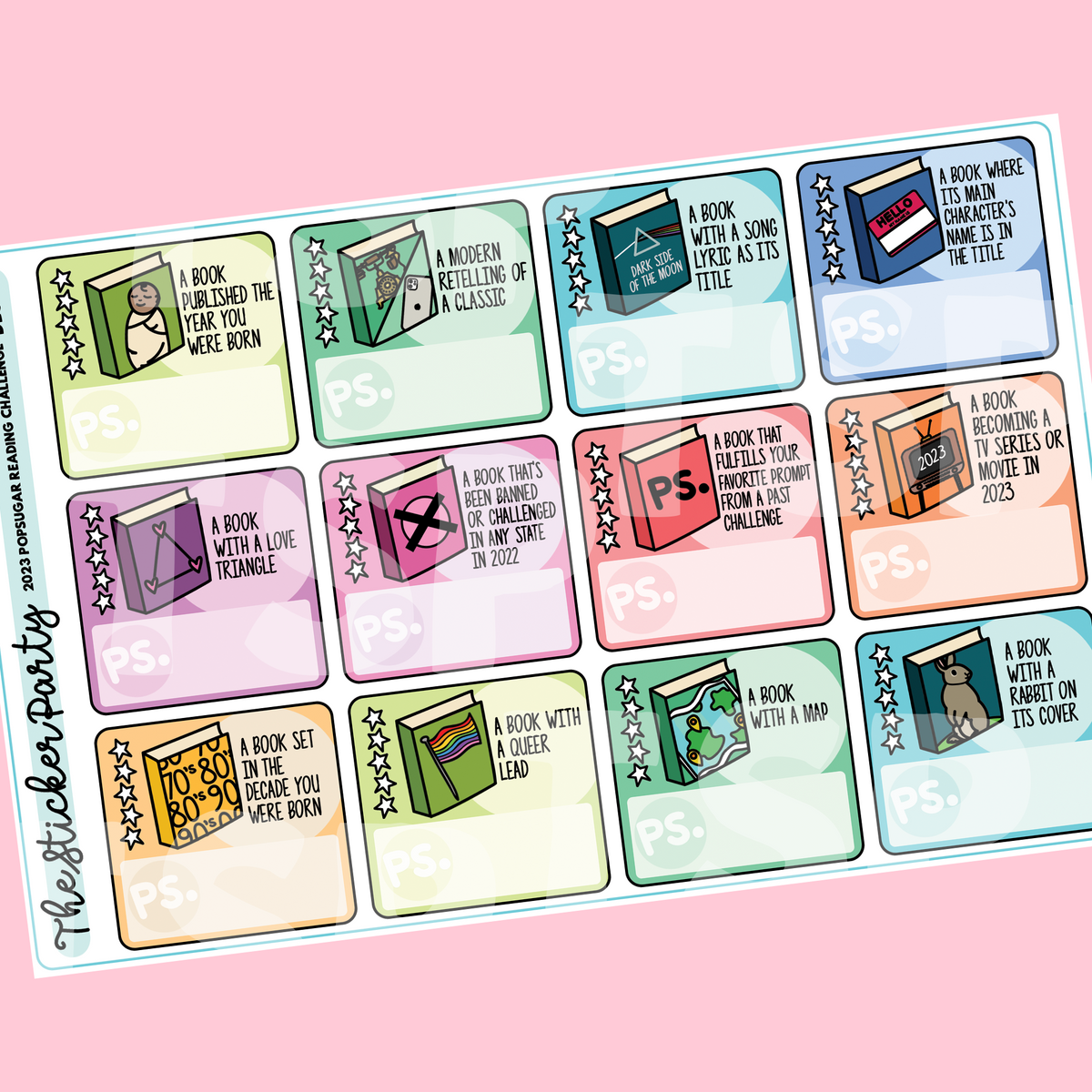 2023 Pop Sugar Reading Challenge Planner Stickers