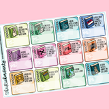 2023 Pop Sugar Reading Challenge Planner Stickers