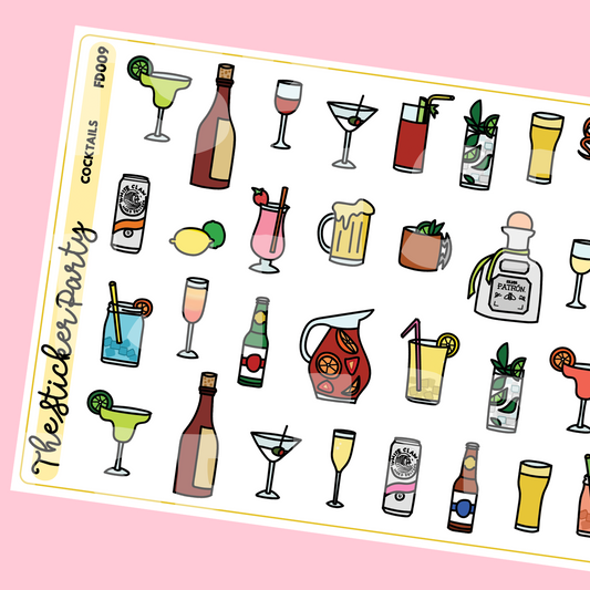 Cocktails Planner Stickers
