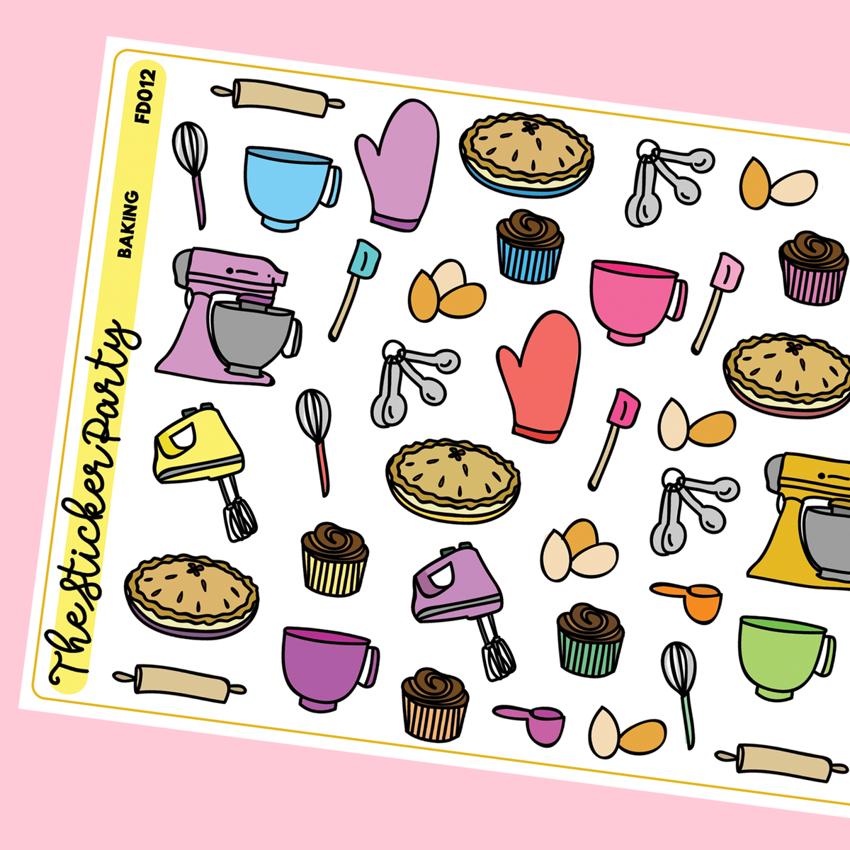 42 Clear Planner Stickers 1/2 Each Mixer Stickers, Cooking and Baking Stickers  for Planners and Calendars and More 