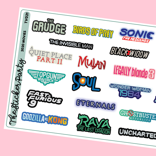 2020 Movies Planner Stickers