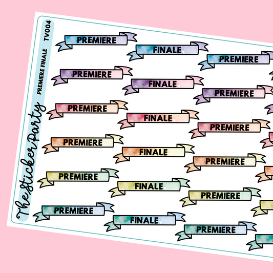 Premiere & Finale TV Show Planner Stickers