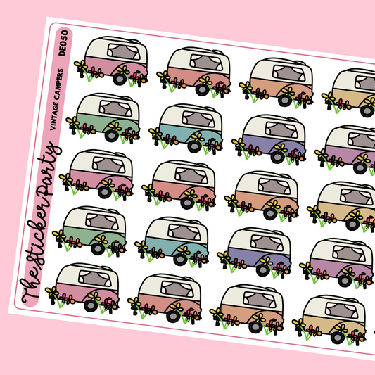 Vintage Camper Planner Stickers