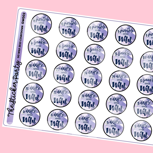 Go Wild 2023 Countdown Sticker Sheet | Washington D.C.