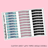 READ DESCRIPTION! Custom TV Show Flag Stickers (TV THURSDAY)