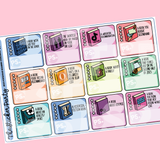 2023 Pop Sugar Reading Challenge Planner Stickers