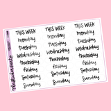 Katie K Plans Collab NEUTRAL WEEKDAYS Planner Stickers
