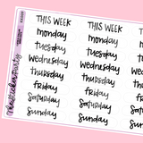 Katie K Plans Collab NEUTRAL WEEKDAYS Planner Stickers