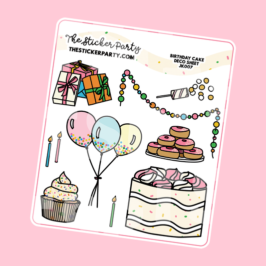 Birthday Cake Sticker Sheet