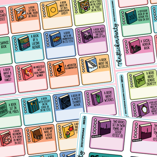 2022 Pop Sugar Reading Challenge Planner Stickers