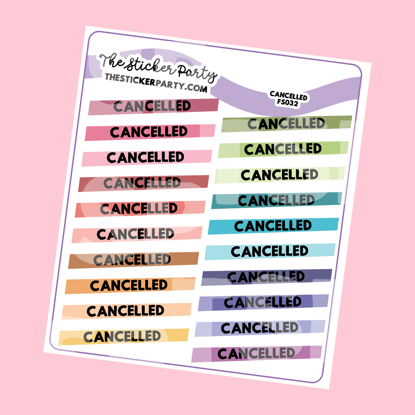 Cancelled Planner Stickers