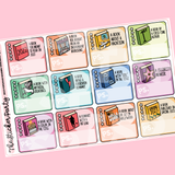 2023 Pop Sugar Reading Challenge Planner Stickers