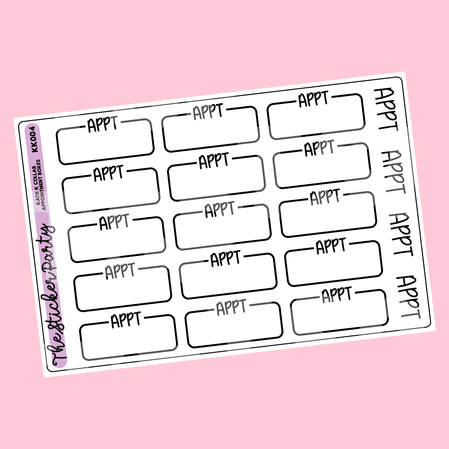 Katie K Plans Collab Appointment Box Planner Stickers