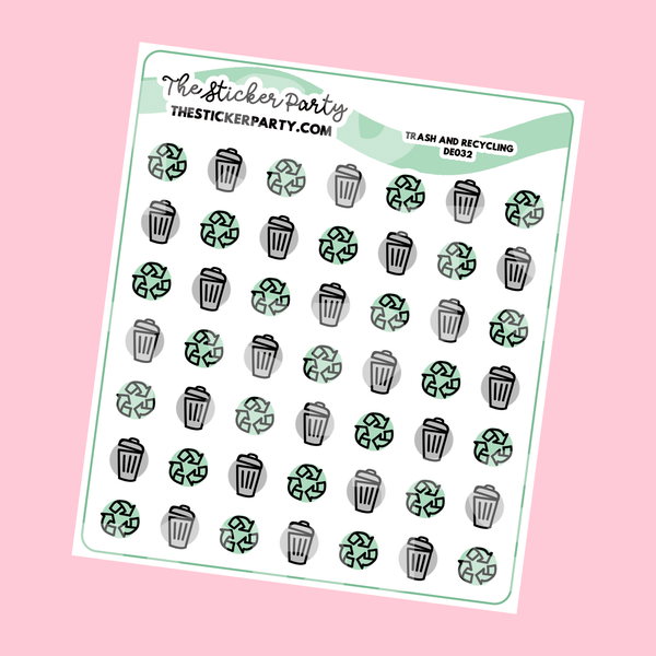 Recycling & Trash Planner Stickers | Recycle Stickers Garbage Stickers