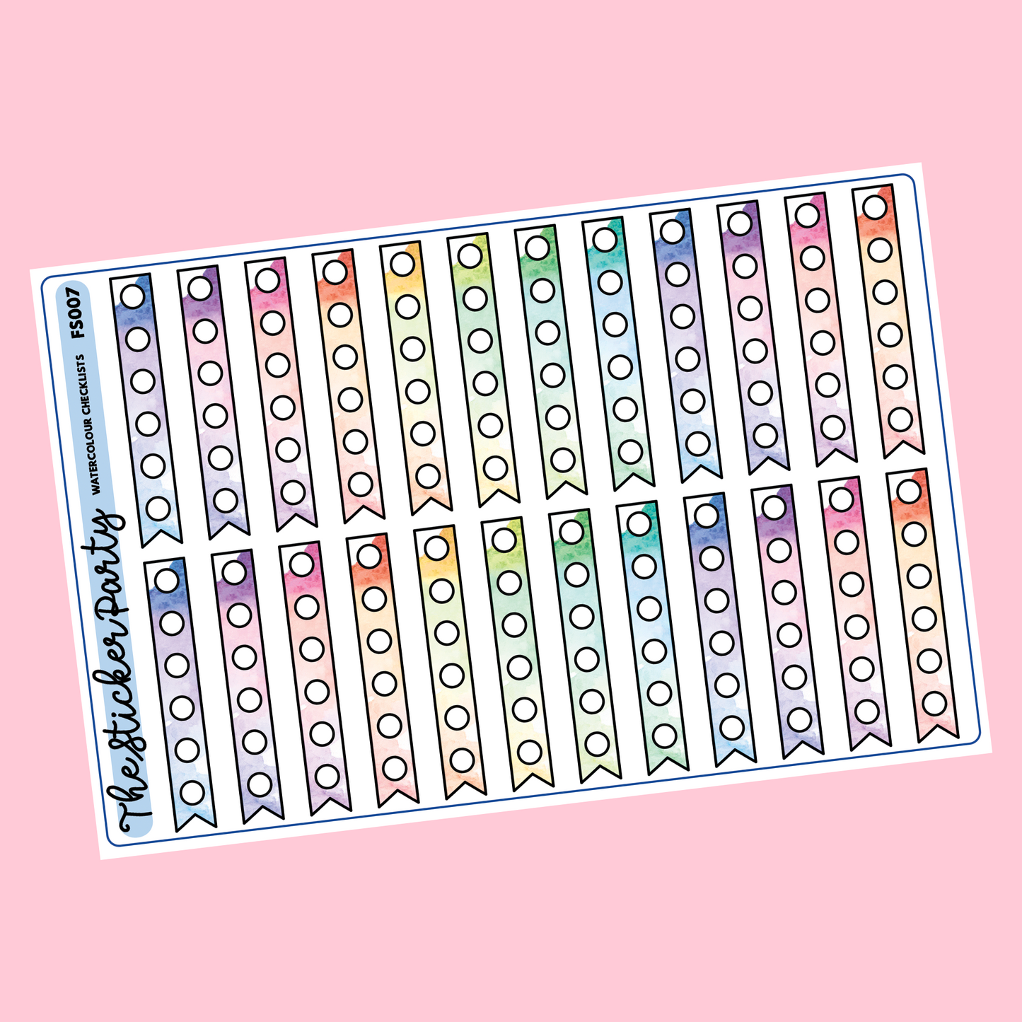 Watercolor Checklist Planner Stickers
