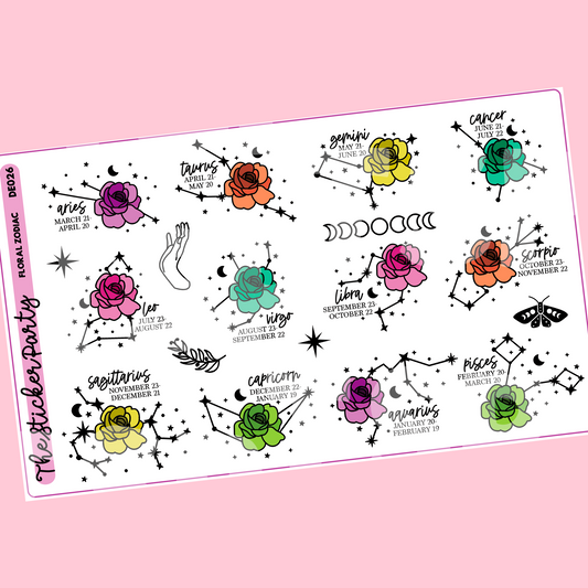 Floral Astrology Planner Stickers