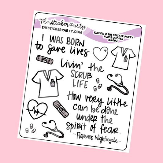 Katie K Plans Collab Nurse Quotes Planner Stickers