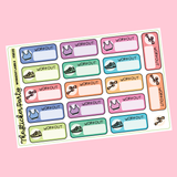 Workout Labels Planner Stickers