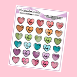 Katie K Plans Collab RAINBOW HEART Planner Stickers